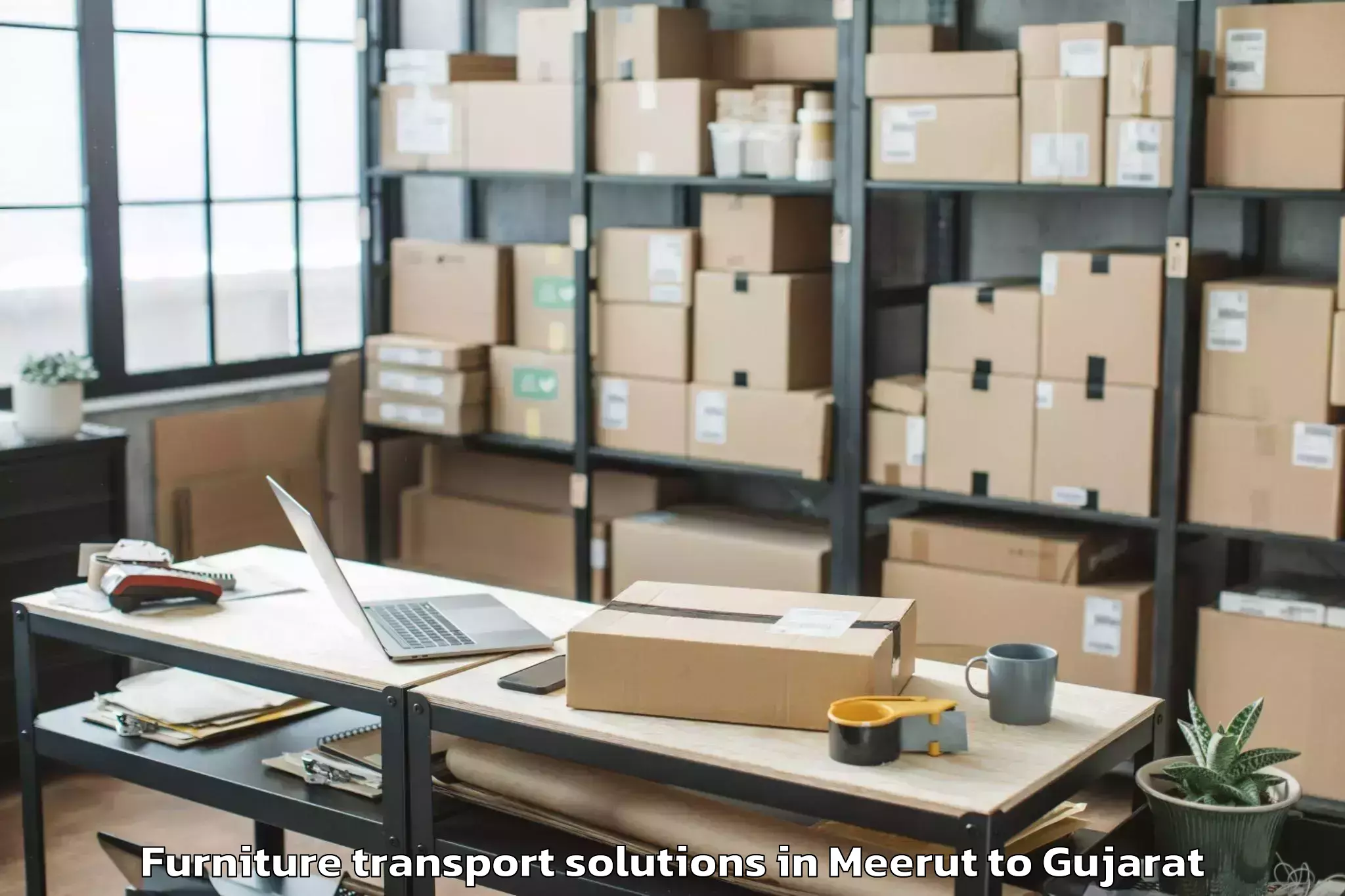 Meerut to Gandhinagar Furniture Transport Solutions